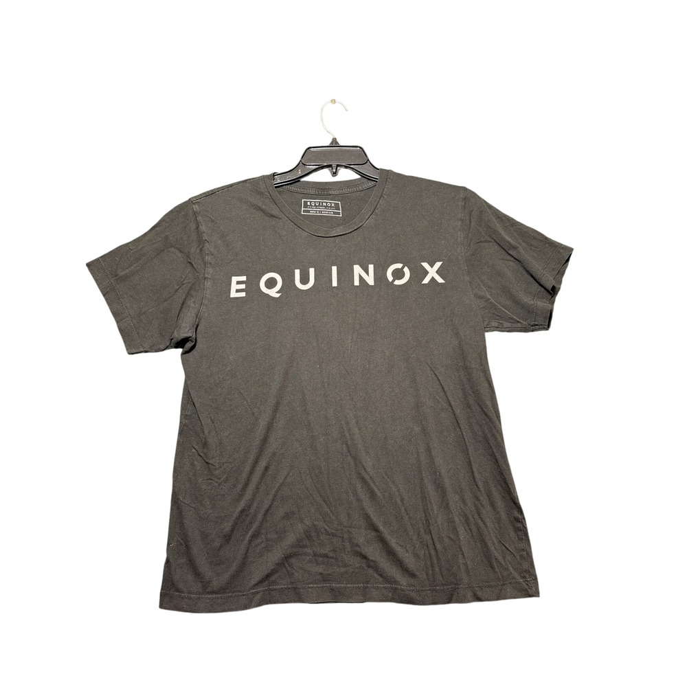 Equinox T-Shirt Mens Medium Black Excellent Short Sleeve Logo Graphic